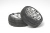 53956 RC 10Spoke Metal Plated Wheels - w/Cemented Radial Tires