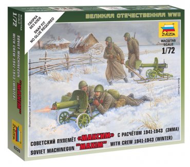 1:72 Soviet Machine-gun w/Crew (Winter Unif.) - NO GLUE